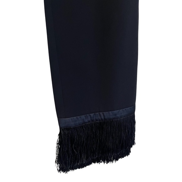 Cinq a Sept Fringe Tuxedo Stripe Pants Size 12 - Picture 7 of 12